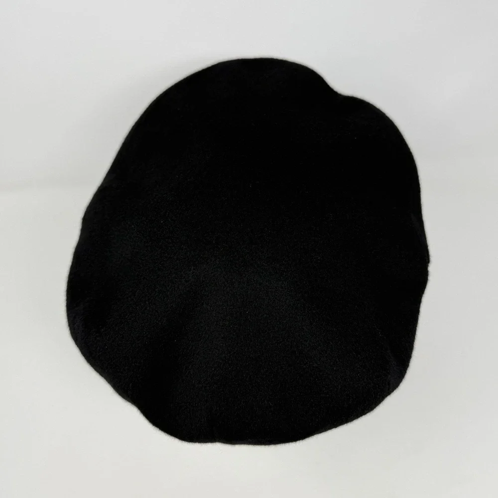 Brooks Brothers Newsboy Cap Size Large Black 100% Cashmere Cabbie Hat Made Italy